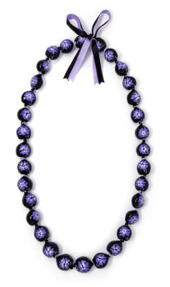 Kukui Nut Lei - Painted: Purple