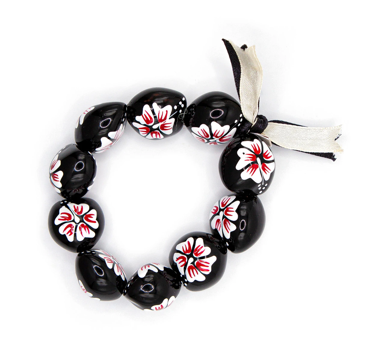 Kukui Nut Bracelet - Painted: White 1 Kukui Nut Bracelet - Painted: White