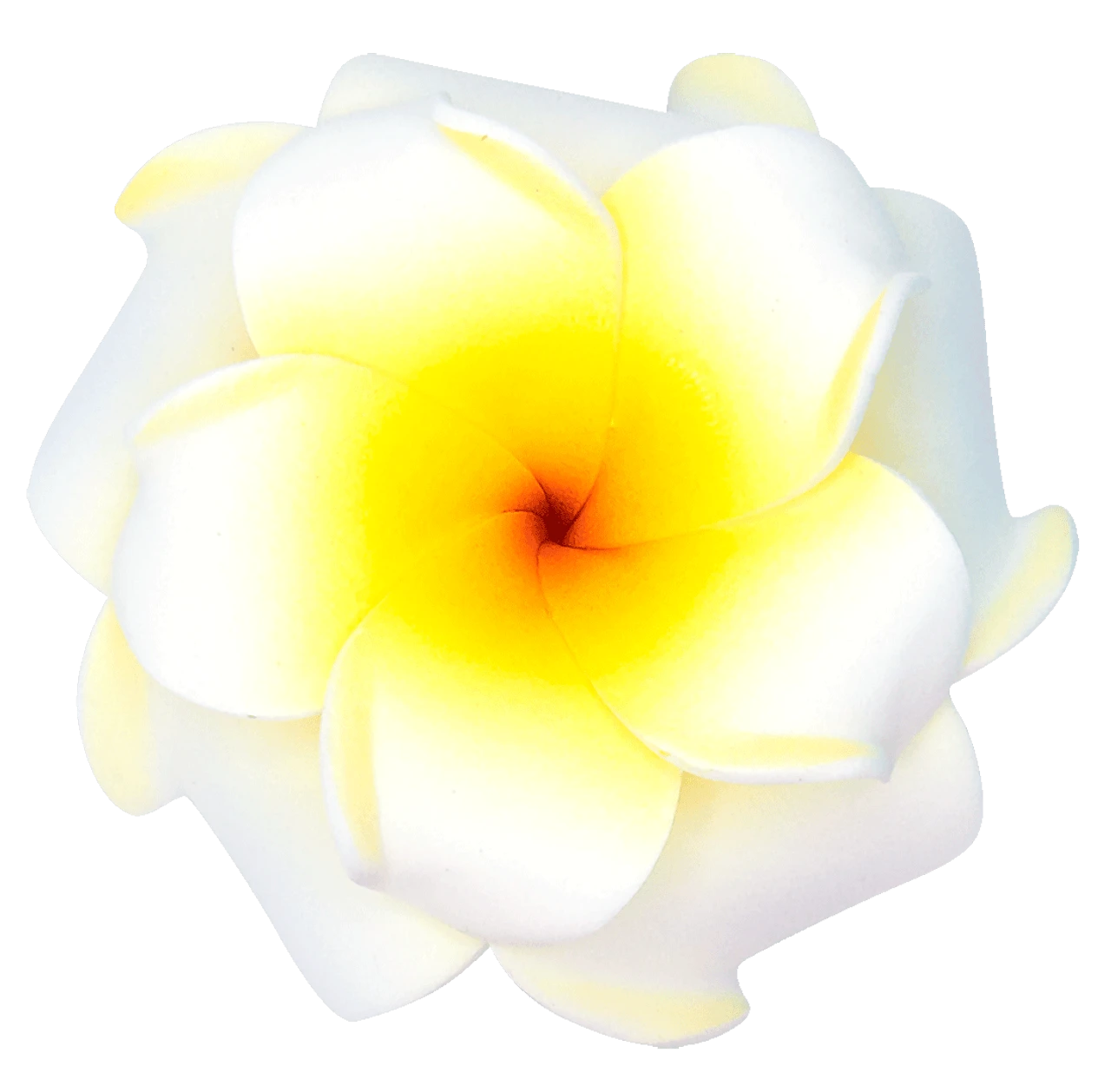 Small Double Plumeria Clip: White 1 Small Double Plumeria Clip: White