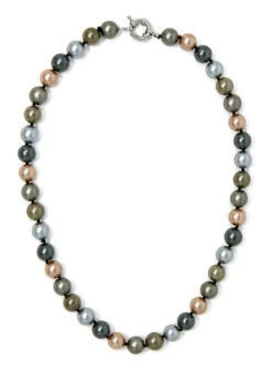 Jewel Of The Sea Mother Of Pearl Necklace: Multi-Colored Dark