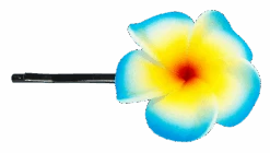 Plumeria Flower Bobby Pins: Blue
