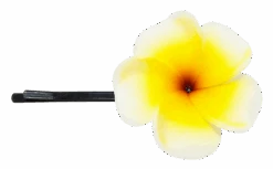 Plumeria Flower Bobby Pins: White