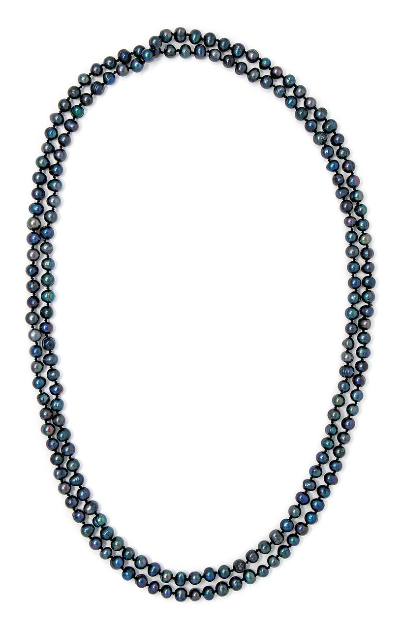 Freshwater Pearl Necklace 64": Black 1 Freshwater Pearl Necklace 64": Black