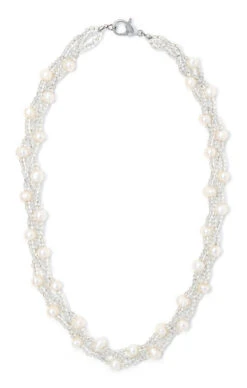 Twisted Torsade Freshwater Pearl Necklace: White