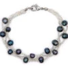 Twisted Torsade Freshwater Pearl Bracelet: Black