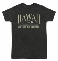 Crew Neck Tee - Islands Of Aloha: Charcoal Heather