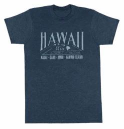 Crew Neck Tee - Islands Of Aloha: Denim Heather