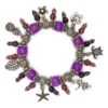 Solid Tone Stone Beads Charm Bracelet By Aloha 808: Purple