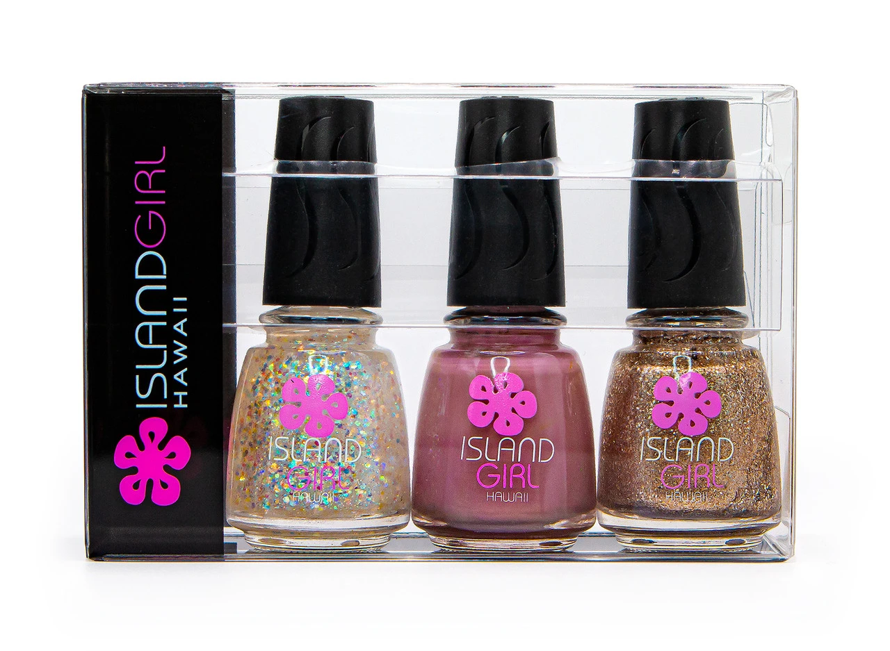 Island Girl® Hawaii 3 Pack Nail Color Set: Bronze/Glitter 2 Island Girl® Hawaii 3 Pack Nail Color Set: Bronze/Glitter - Image 2
