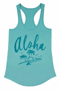 Island Girl® Racerback Tee - Aloha Palms: Mint