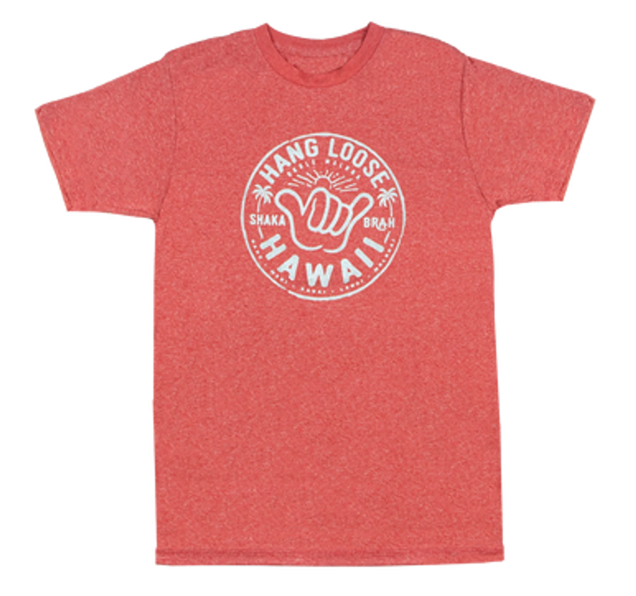 Hawaiian Athletics® Sports Tee - Shaka Brah: Red Heather 1 Hawaiian Athletics® Sports Tee - Shaka Brah: Red Heather