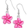 Single Plumeria Flower Earrings By Aloha 808: Pink
