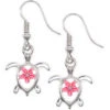 Honu With Plumeria Earrings By Aloha 808: Pink