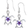 Honu With Plumeria Earrings By Aloha 808: Purple