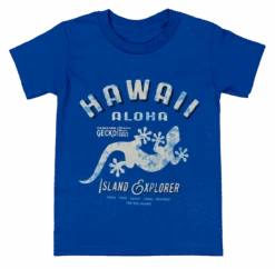 Hawaiian Performance Surfwear® Child's Tee - Island Explorer: Royal Blue