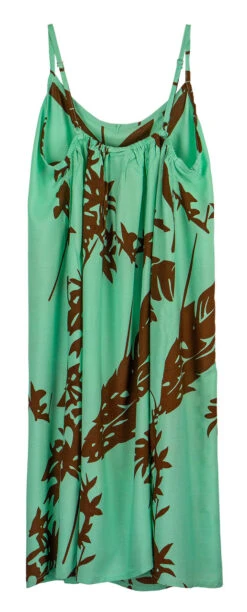 Napua Collection Sundress: Haleconia - Turquoise W/ Brown -Fashion Clothing Store 44761 HA Napua Sundress HaleconiaTurquoiseBrown Flat Back 27838.1707854422
