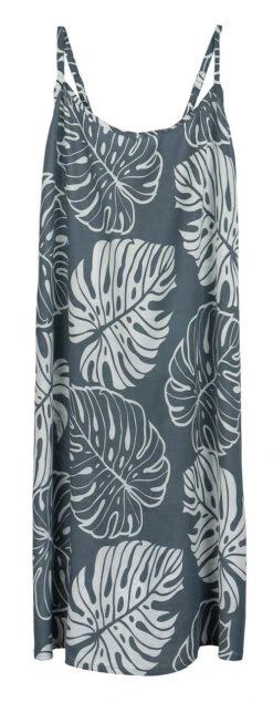 Napua Collection Sundress: Monstera Leaf - Gray W/ White -Fashion Clothing Store 44761 MO 1 1 1 1 Napua Sundress MonsteraLeafGrayWhite Flat Front 13054.1707853698