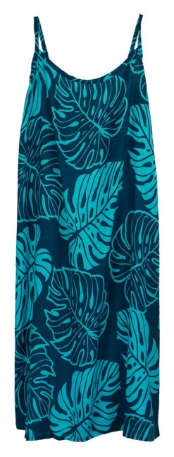 Napua Collection Sundress: Monstera Leaf - Navy W/ Blue 9 Napua Collection Sundress: Monstera Leaf - Navy W/ Blue -Fashion Clothing Store 44761 MO Napua Sundress MonsteraLeafNavyBlue Flat Front 14671.1707853558