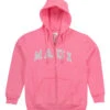 Sweatshirt Zip Up Hoodie - Maui Logo Design: Pink