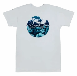 Ladies Crew Neck Tee - Aloha Scenic: White