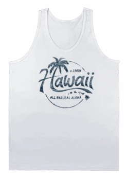 Men's TANK TOP - Natural Aloha: White