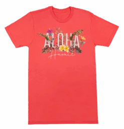 Ladies Crew Neck Tee - Garden: Coral