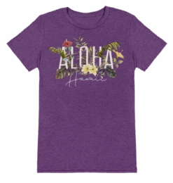 Ladies Crew Neck Tee - Garden: Purple Heather