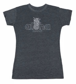 Island Girl® Surf Tee - Aloha Pine: Charcoal Heather