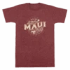 Vintage Dyed Tee - MAUI Islands: Maroon Heather