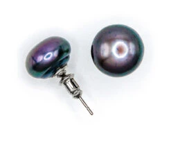 Freshwater Pearl Earring - Large: Black