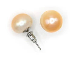 Freshwater Pearl Earring - Large: Coral
