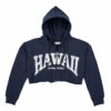 Robin Ruth® Cropped Sweatshirt Hoodie Zip Up - Hawaii Arch: Navy