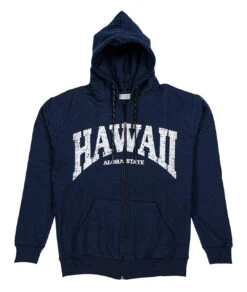 Robin Ruth® Sweatshirt Hoodie Zip Up - Hawaii Arch: Navy