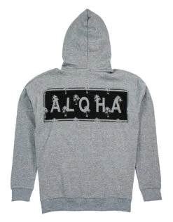 Robin Ruth® Sweatshirt Hoodie Zip Up - Kanaka Aloha: Gray -Fashion Clothing Store 54975 RRSweatshirtHoodie KanakaAloha Gray Back 95837.1706664162