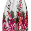 Ladies Elastic Tube Dress - Floral Mix: White