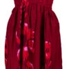 Ladies Elastic Tube Dress - Hibiscus Watercolor: Red