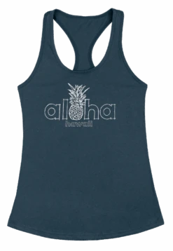 Island Girl® Racerback Tee - Aloha Pine: Indigo Blue