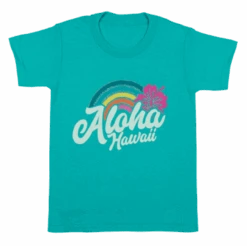 Hawaiian Performance Surfwear® Child's Tee - Rainbow: Ocean Blue