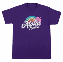 Hawaiian Performance Surfwear® Child's Tee - Rainbow: Purple