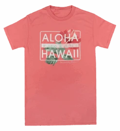 Ladies Crew Neck Tee - Pualani: Coral