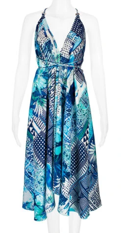 Robin Ruth® Maxi Dress: Blue Palm