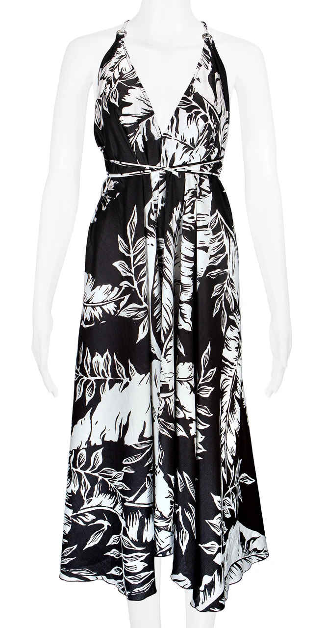 Robin Ruth® Maxi Dress: Monochrome Leaf 1 Robin Ruth® Maxi Dress: Monochrome Leaf