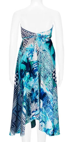 Robin Ruth® Maxi Dress: Blue Palm -Fashion Clothing Store 68484 RRMaxiDress Tube BluePalm Model Back 94890.1689792095