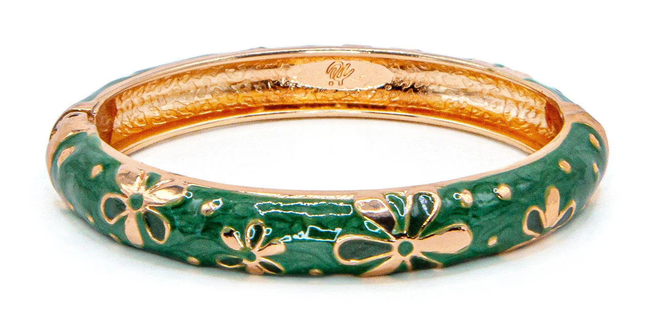 Medium Island Bangle - Flower Design: Green 1 Medium Island Bangle - Flower Design: Green