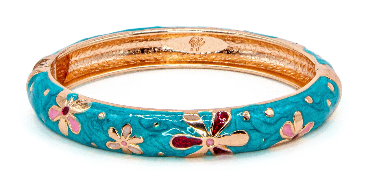 Medium Island Bangle - Flower Design: Turquoise 1 Medium Island Bangle - Flower Design: Turquoise