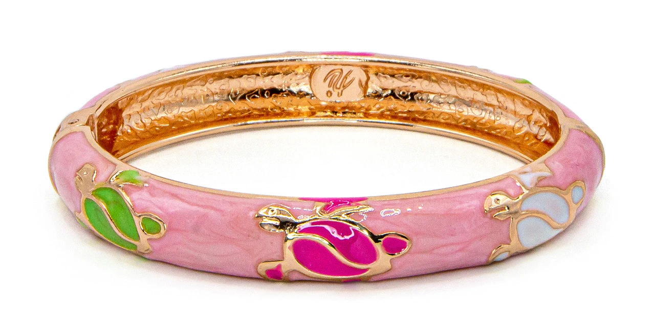 Medium Island Bangle - Honu Design: Pink 1 Medium Island Bangle - Honu Design: Pink