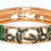 Large Island Bangle - Flower Design: Green