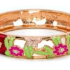 Large Island Bangle - Flower Design: Red
