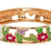 Large Island Bangle - Flower Design: White