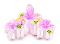 Painted Plumeria Trio Hair Clip: Light Purple